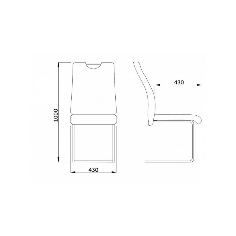 Стул AksHome Ava белый/хром параметры