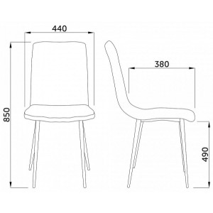 Стул AksHome Dallas бирюзовый/черный параметры
