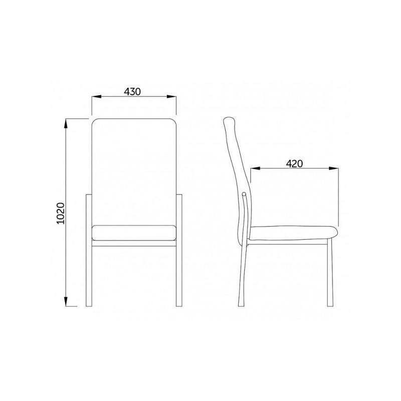 Стул AksHome Denver коричневый/хром параметры