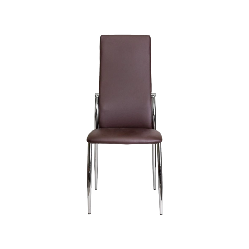 Стул AksHome Denver коричневый/хром вид спереди