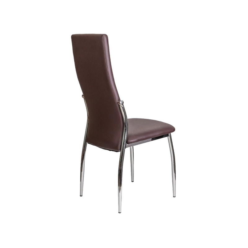 Стул AksHome Denver коричневый/хром вид сзади