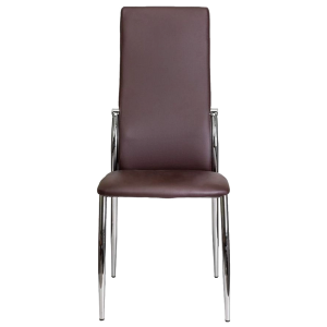 Стул AksHome Denver коричневый/хром вид спереди