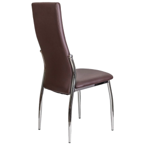 Стул AksHome Denver коричневый/хром вид сзади