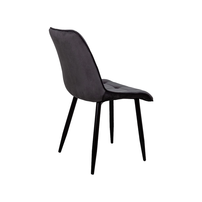 Стул AksHome Fred серый велюр/черный вид сзади