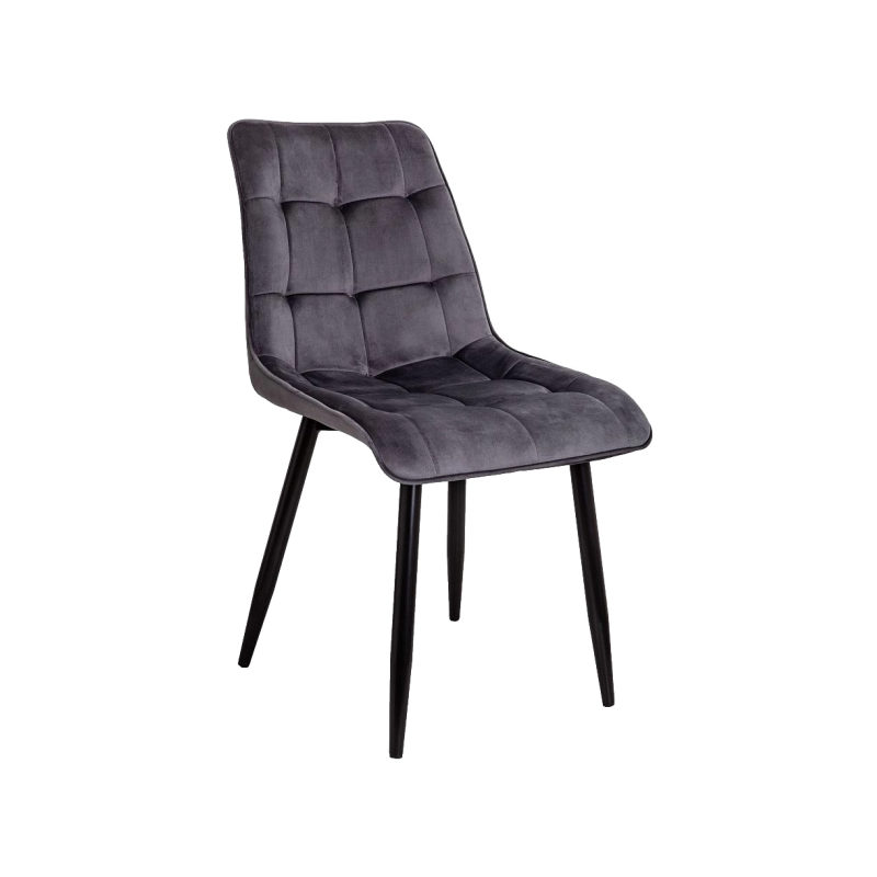 Стул AksHome Fred серый велюр/черный