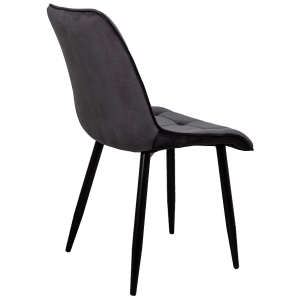 Стул AksHome Fred серый велюр/черный вид сзади