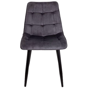 Стул AksHome Fred серый велюр/черный вид спереди