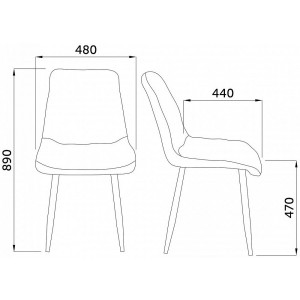 Стул AksHome Fred темно-серый/черный параметры