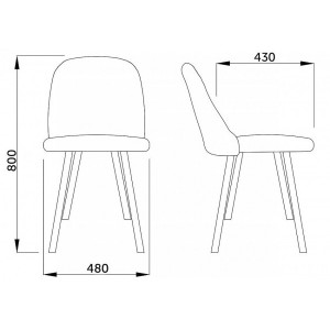 Стул AksHome Honnor серый/дуб параметры