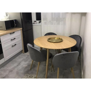 Стул AksHome Honnor серый/дуб вид в комнате