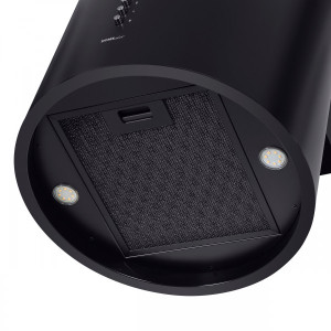 Вытяжка HOMSair Fly 1000SD 39 Black вид сетки с освещением.