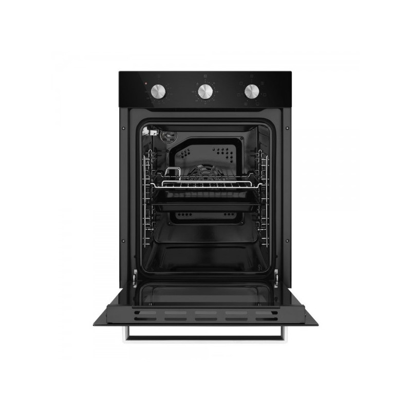 Электрический духовой шкаф HOMSair OEF451BK Black открытый вид.