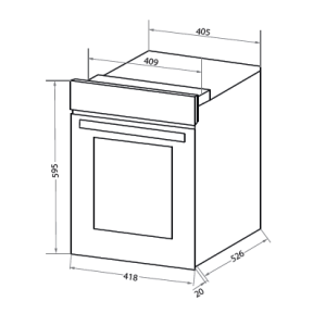 Электрический духовой шкаф HOMSair OEF451BK Black вид схемы.