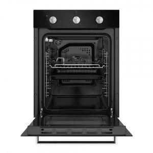 Электрический духовой шкаф HOMSair OEF451BK Black открытый вид.