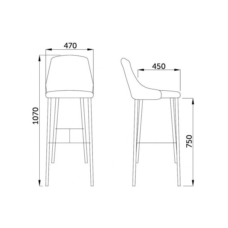 Стул AksHome Megan 2 темно-серый/черный параметры