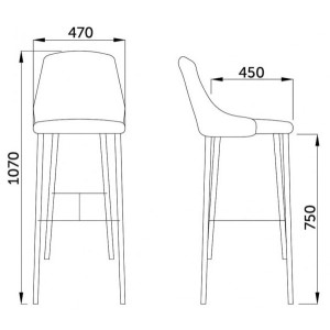 Стул AksHome Megan 2 темно-серый/черный параметры