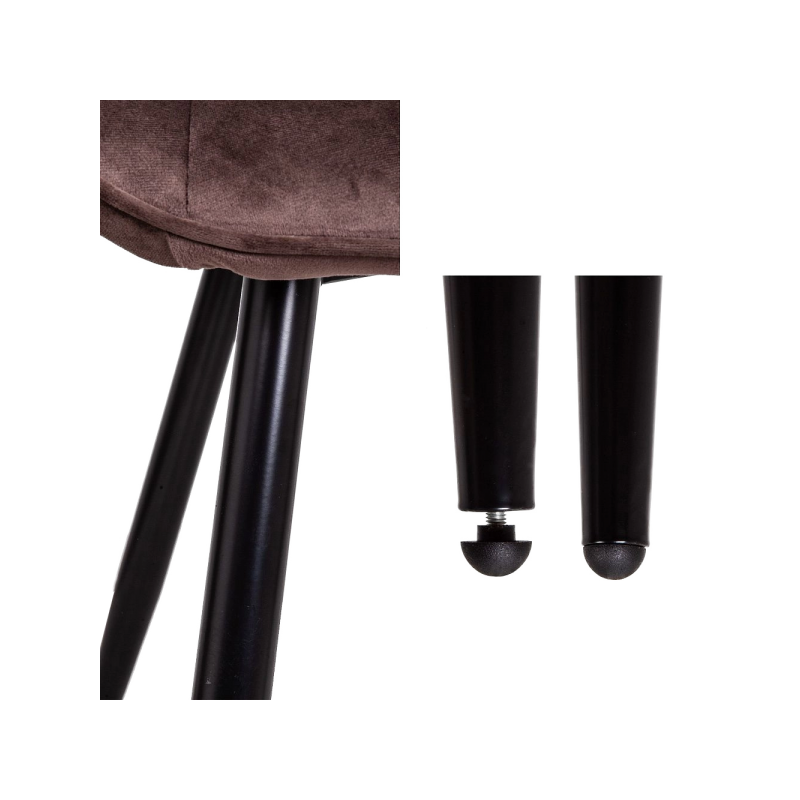 Стул AksHome Nika коричневый/черный каркас