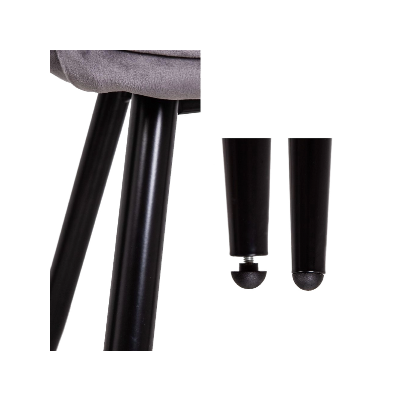 Стул AksHome Nika светло-серый/черный каркас