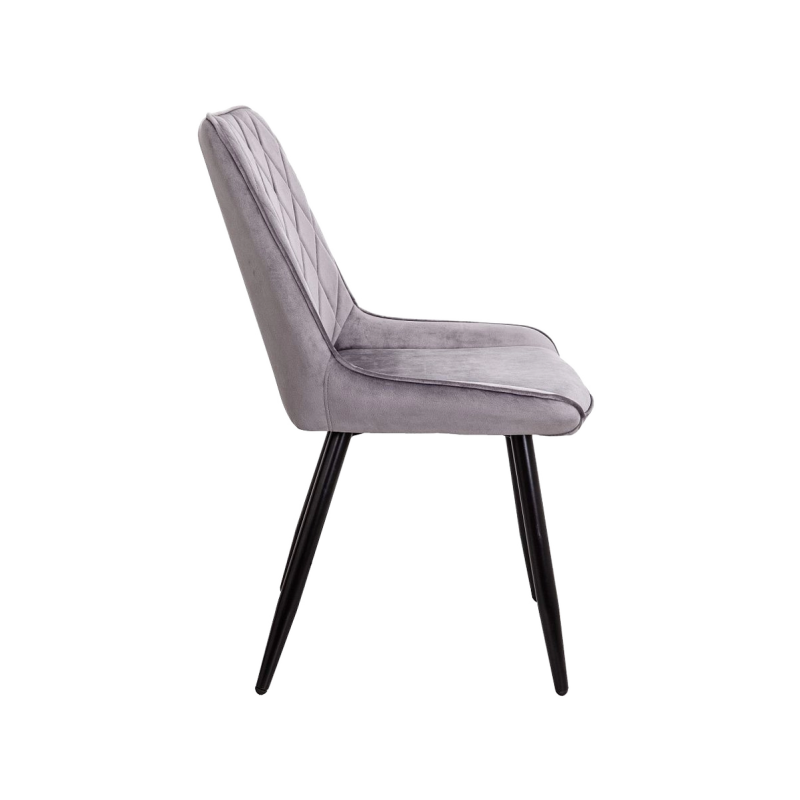 Стул AksHome Nika светло-серый/черный вид сбоку