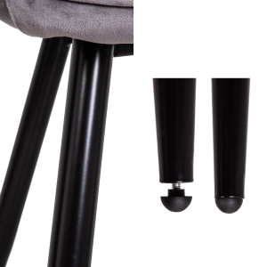 Стул AksHome Nika светло-серый/черный каркас