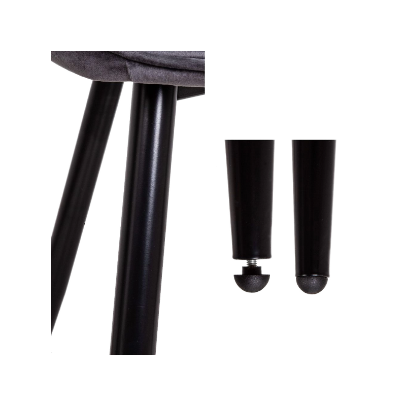 Стул AksHome Nika серый/черный каркас