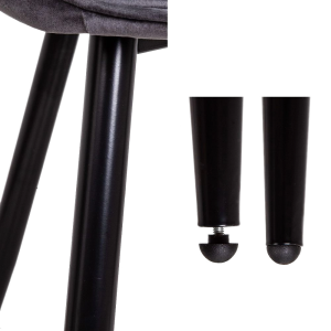 Стул AksHome Nika серый/черный каркас