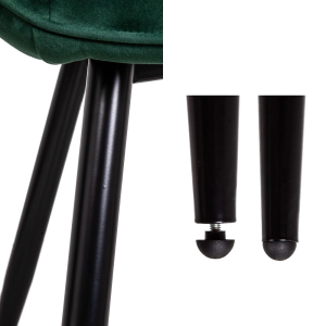 Стул AksHome Nika темно-зеленый/черный каркас