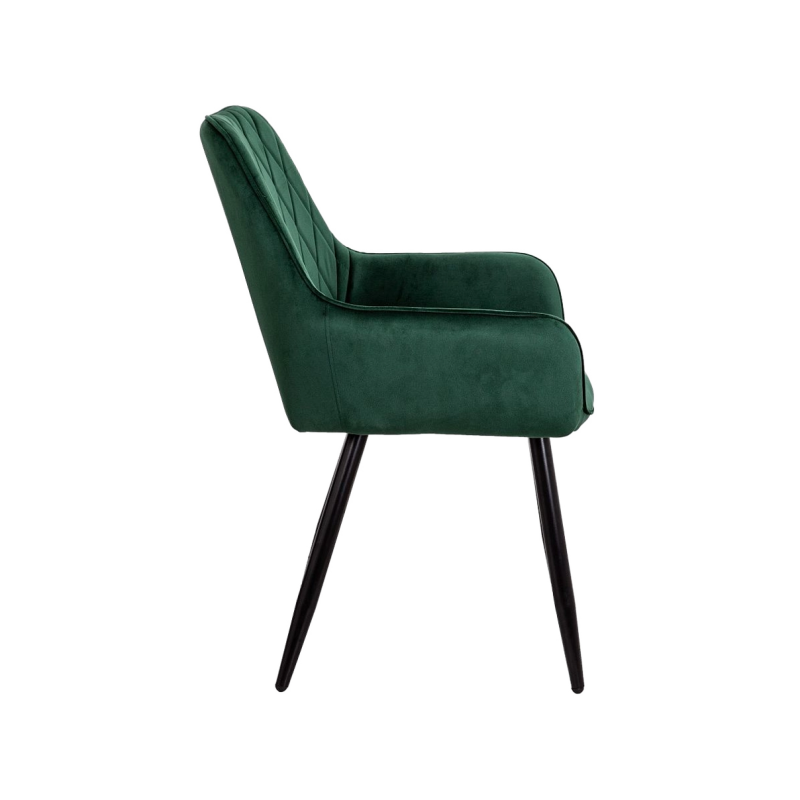 Стул AksHome Pablo темно-зеленый/черный вид сбоку