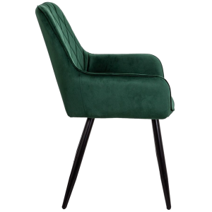 Стул AksHome Pablo темно-зеленый/черный вид сбоку