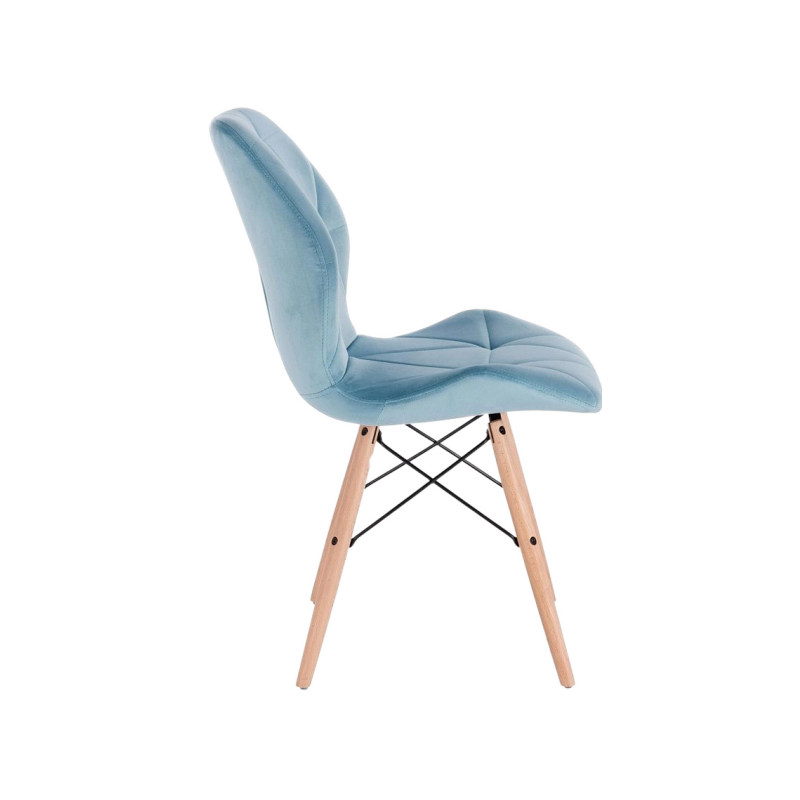 Стул AksHome Rio голубой/бук вид сбоку