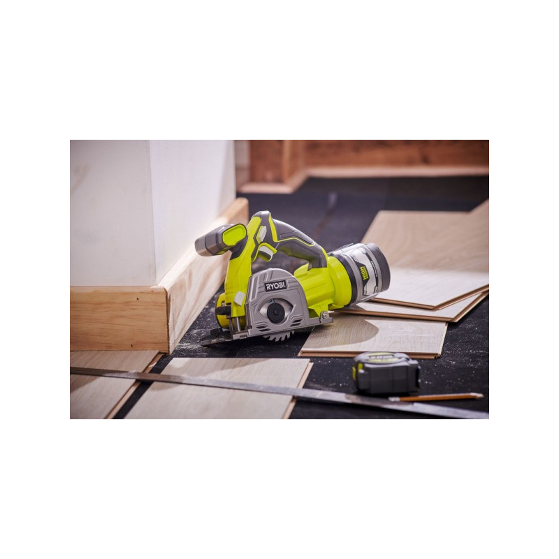 Циркулярная пила Ryobi R18MMS-0 (без АКБ) распиливание ламината