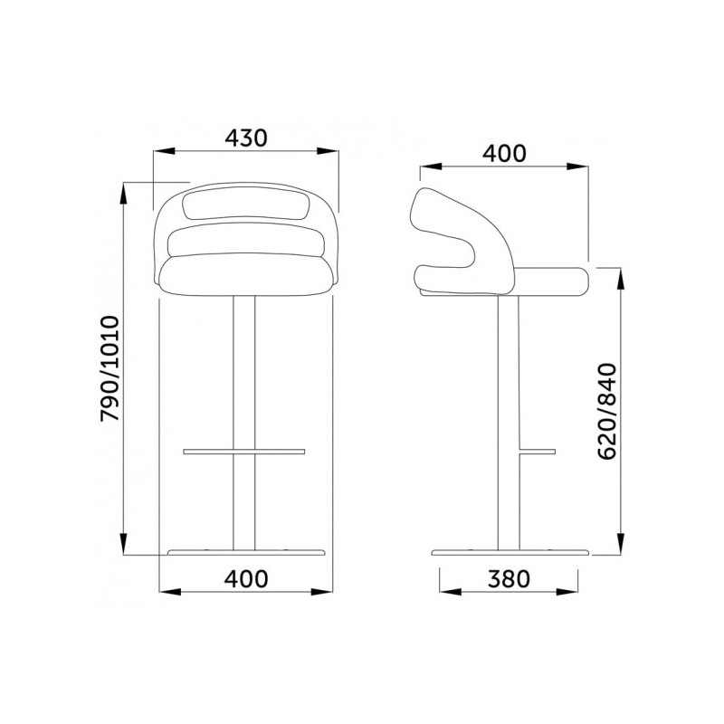 Стул AksHome Bruno черный/хром параметры