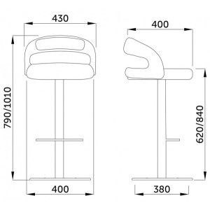 Стул AksHome Bruno черный/хром параметры
