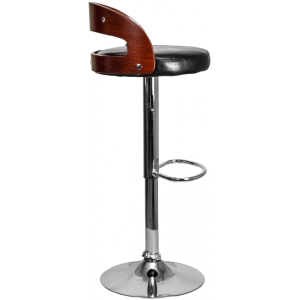 Стул AksHome Bruno черный/хром вид сбоку