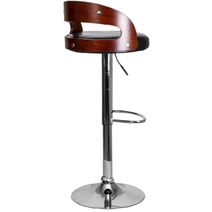 Стул AksHome Bruno черный/хром вид сзади