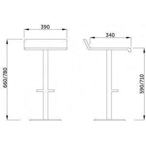 Табурет AksHome Slim черный параметры
