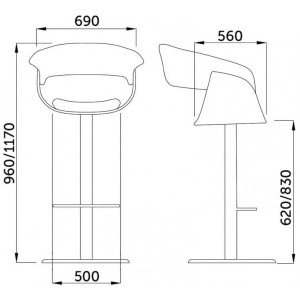 Стул AksHome Rossi черный/хром параметры