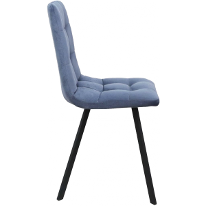 Стул Listvig Фин джинсовый/черный вид сбоку