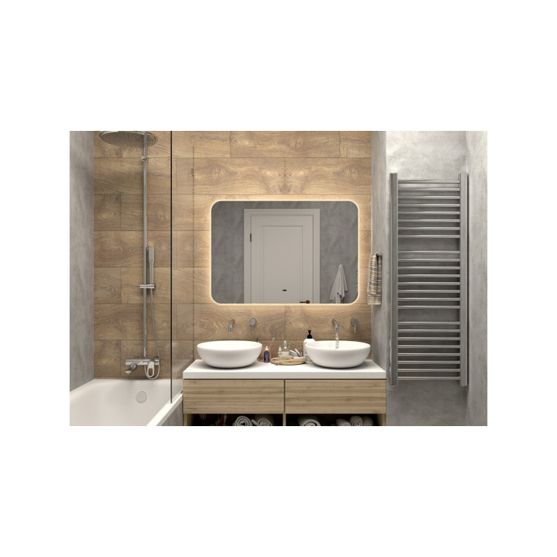 Зеркало Континент Burzhe Led 100х70 (теплая подсветка) в интерьере