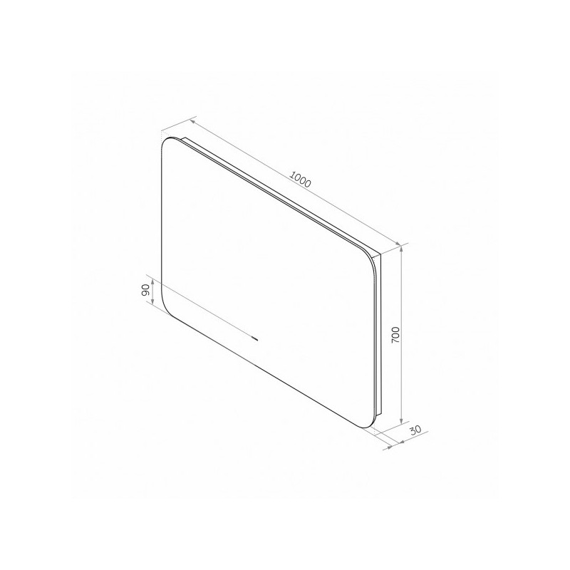 Зеркало Континент Burzhe Led 100х70 (теплая подсветка) схема