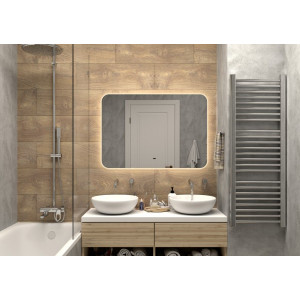 Зеркало Континент Burzhe Led 100х70 (теплая подсветка) в интерьере