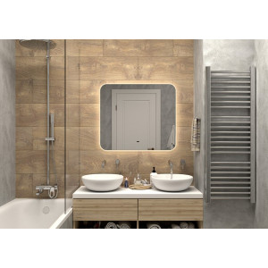 Зеркало Континент Burzhe Led 80х70 (теплая подсветка) в интерьере