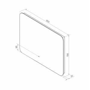 Зеркало Континент Burzhe Led 80х70 (теплая подсветка) схема