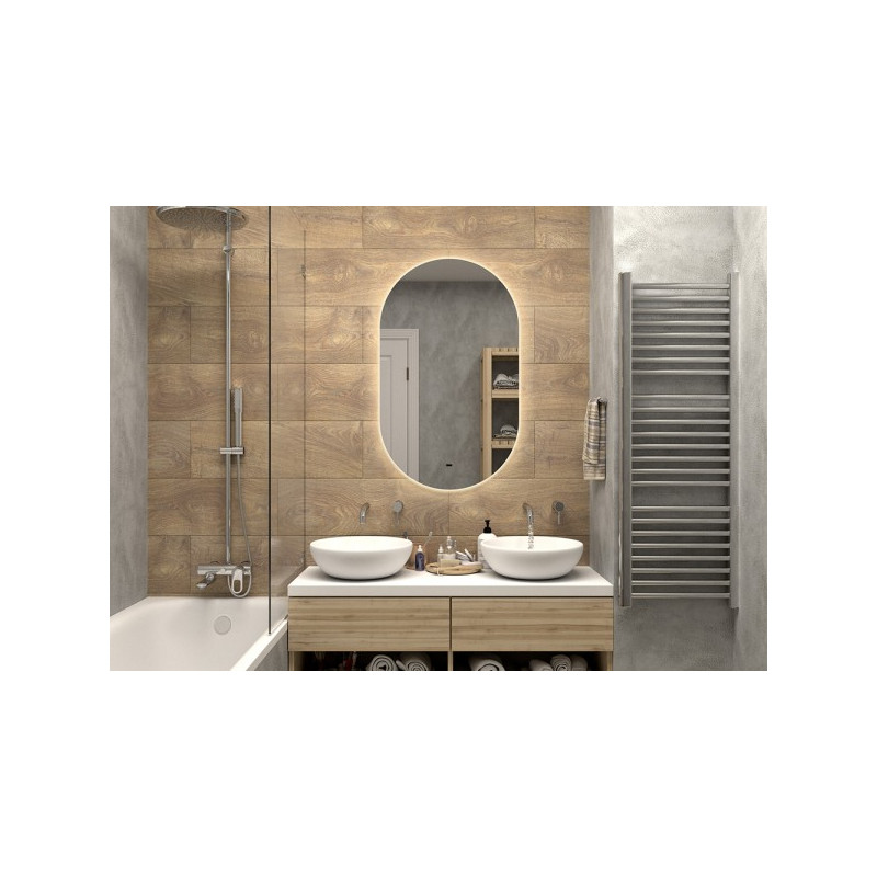 Зеркало Континент Fleur Led 60х100 (теплая подсветка) в интерьере