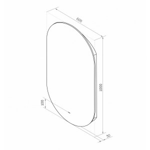Зеркало Континент Fleur Led 60х100 (теплая подсветка) схема