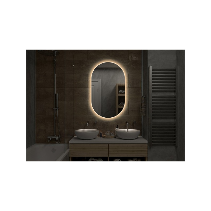 Зеркало Континент Fleur Led 65х110 (теплая подсветка) подсветка