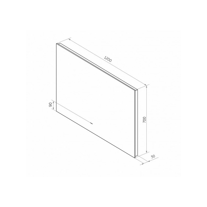 Зеркало Континент Trezhe Led 120х70 (теплая подсветка) схема
