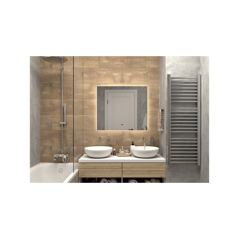 Зеркало Континент Trezhe Led 80х70 (теплая подсветка) в интерьере