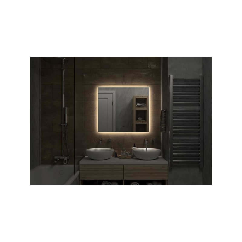 Зеркало Континент Trezhe Led 80х70 (теплая подсветка) подсветка