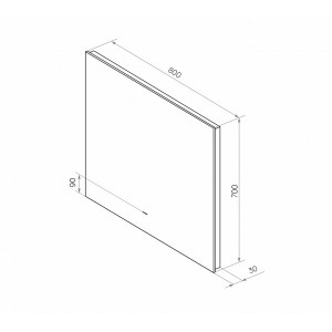 Зеркало Континент Trezhe Led 80х70 (теплая подсветка) схема